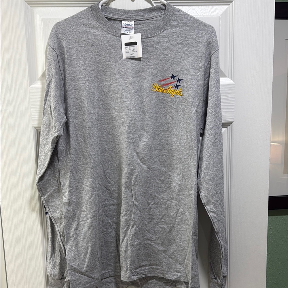 Blue Angels Gray Long Sleeve Shirt Medium